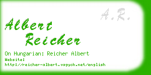 albert reicher business card